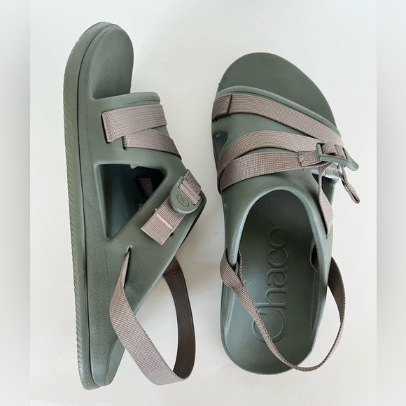 Chaco Men’s Chillos Slip On Sport Slide Sandal in Moss Green, size 14 main image 4